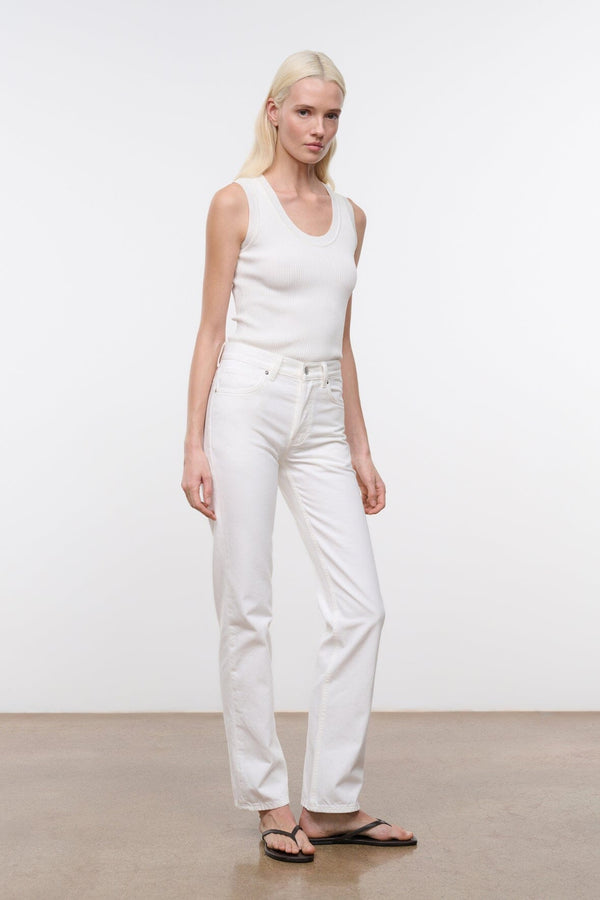 Staud TEDDY STRAIGHT JEAN WHITE