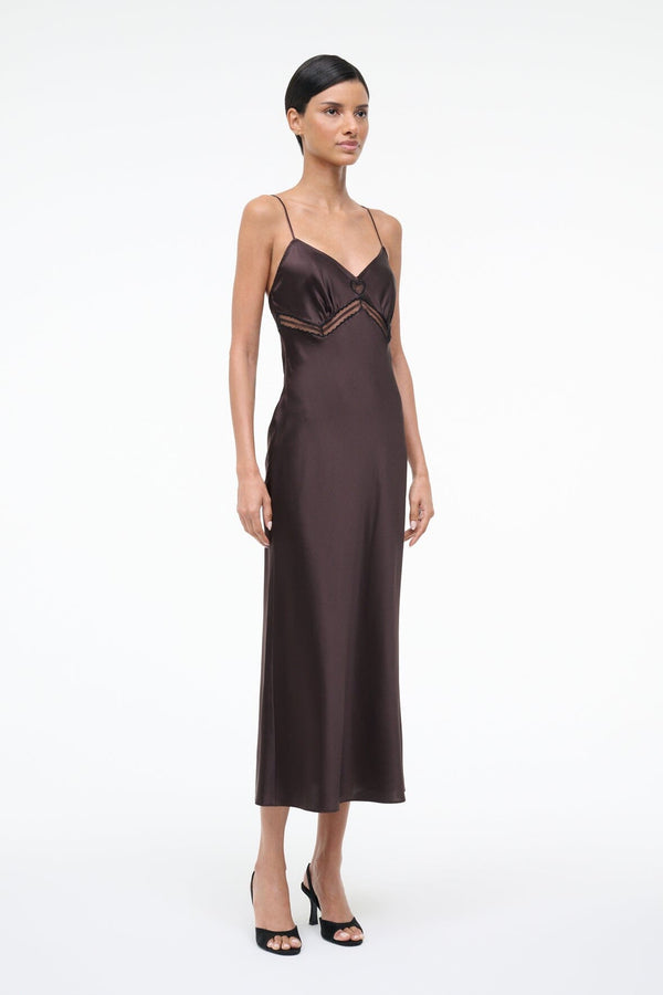 Staud TERRA SILK DRESS EARTH