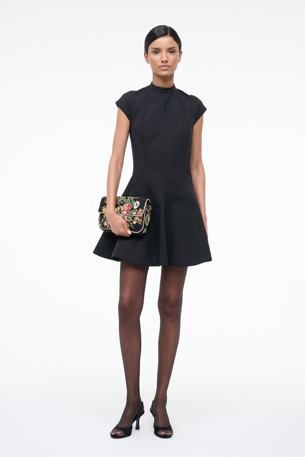 Staud TIMMY SHOULDER BAG BLACK FLORAL