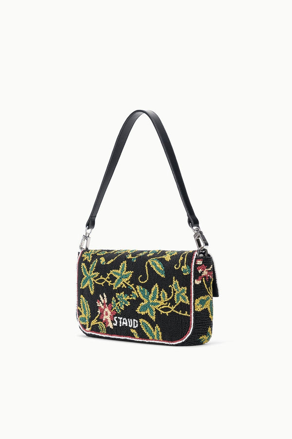 Staud TIMMY SHOULDER BAG BLACK FLORAL