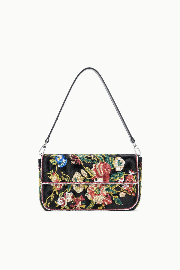 staud TIMMY SHOULDER BAG BLACK FLORAL