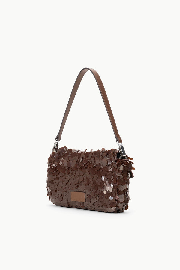 Staud TIMMY SHOULDER BAG CACAO SEQUINS