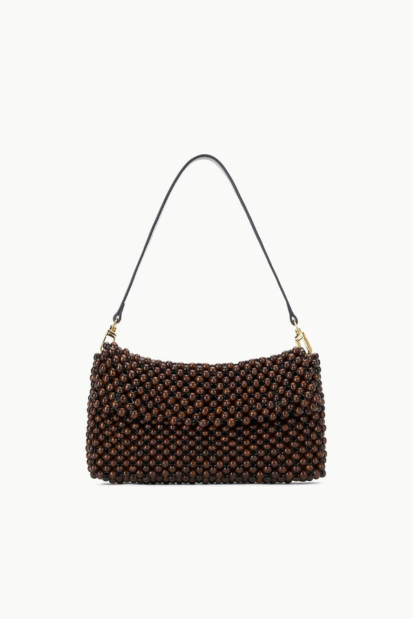 staud TIMMY SHOULDER BAG DARK BROWN