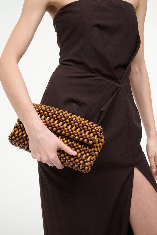 Staud TIMMY SHOULDER BAG MULTI WOOD BEADS