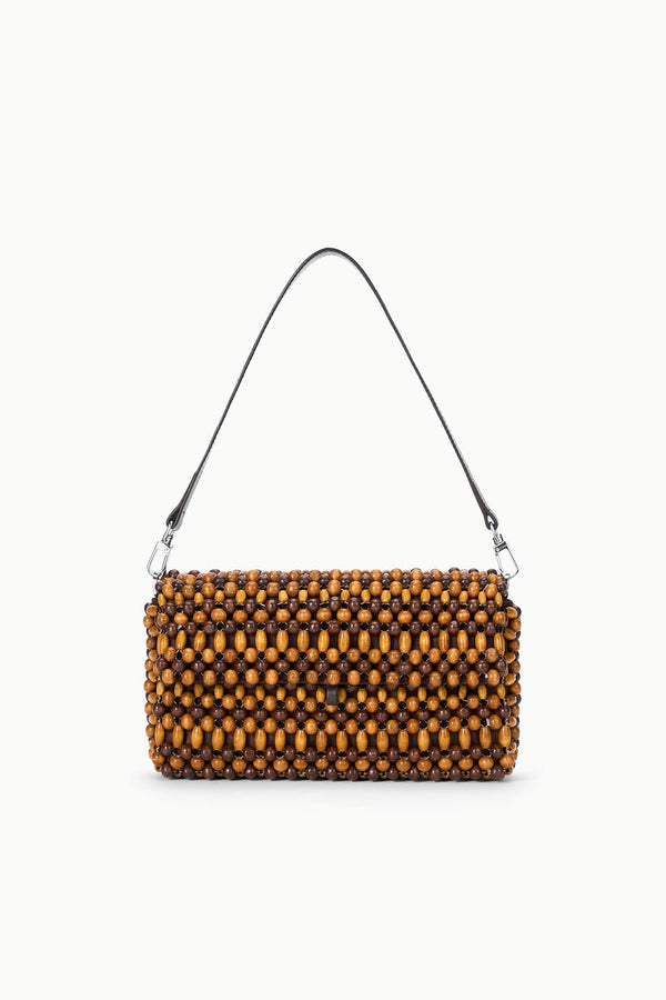 staud TIMMY SHOULDER BAG MULTI WOOD BEADS