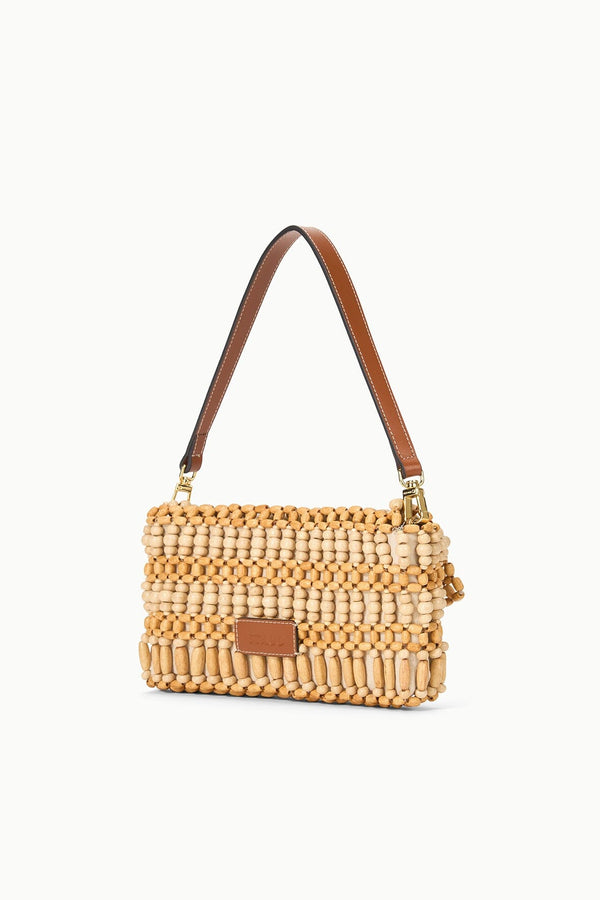 Staud TIMMY SHOULDER BAG NATURAL WOOD BEADS