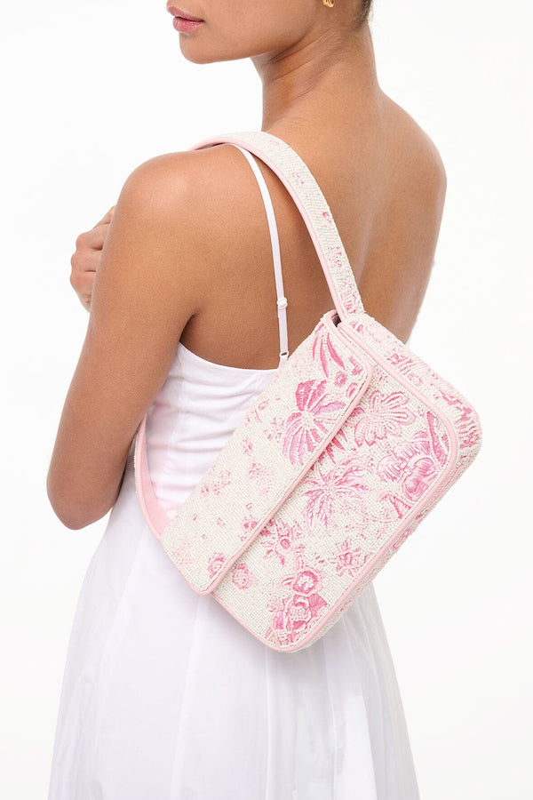 Staud TOMMY BEADED BAG IVORY CHERRY BLOSSOM TOILE