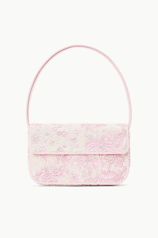 staud TOMMY BEADED BAG IVORY CHERRY BLOSSOM TOILE