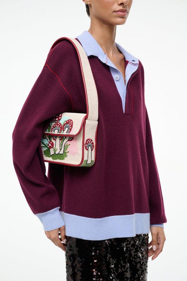 Staud TOMMY BEADED BAG MUSHROOM TEA