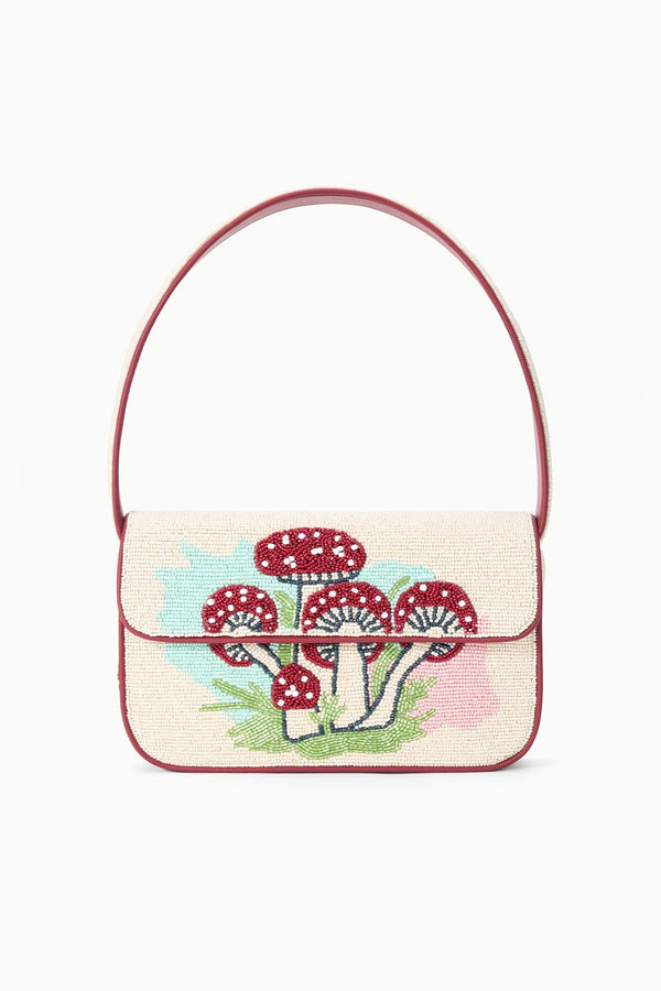 staud TOMMY BEADED BAG MUSHROOM TEA