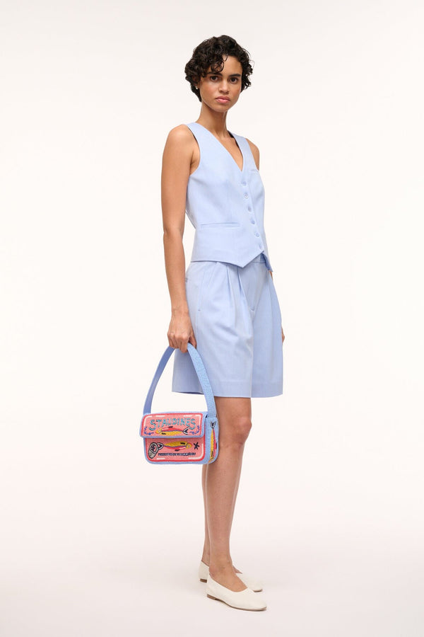 Staud TOMMY BEADED BAG STAUDINES PINK