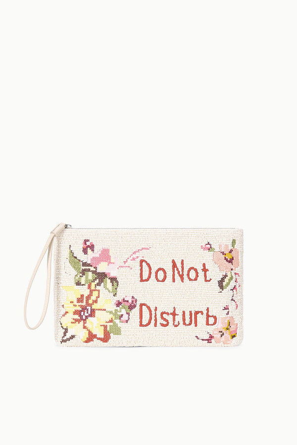 staud TOMMY BEADED LARGE POUCH DO NOT DISTURB