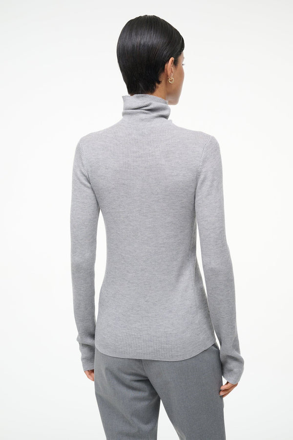 Staud TONI SUPERFINE CASHMERE SWEATER ASH GREY