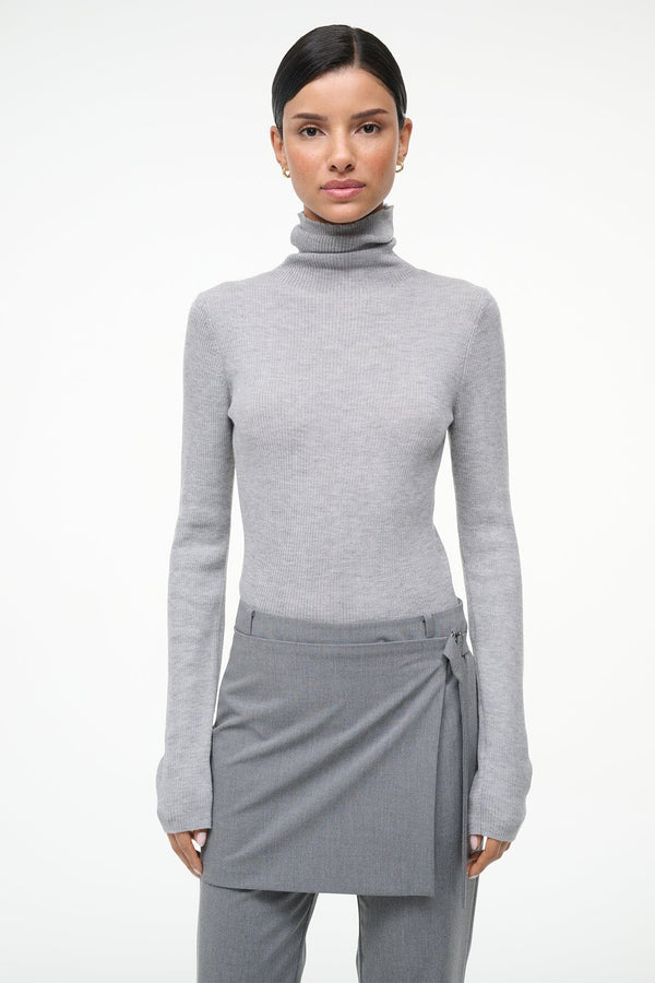 Staud TONI SUPERFINE CASHMERE SWEATER ASH GREY