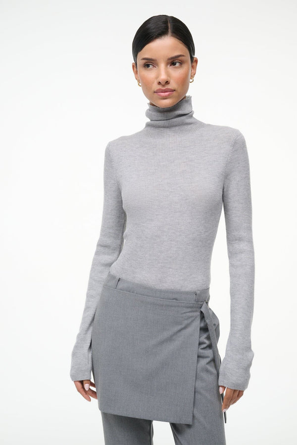 staud TONI SUPERFINE CASHMERE SWEATER ASH GREY