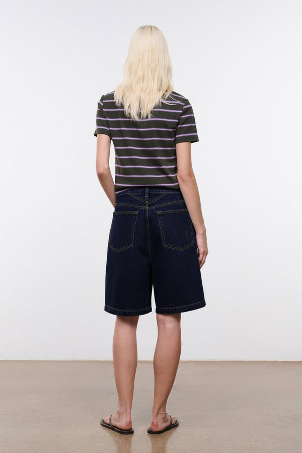 Staud TREVOR BERMUDA SHORT INDIGO