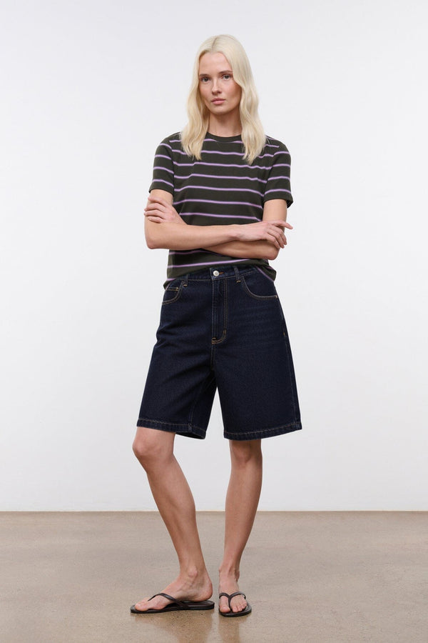 staud TREVOR BERMUDA SHORT INDIGO