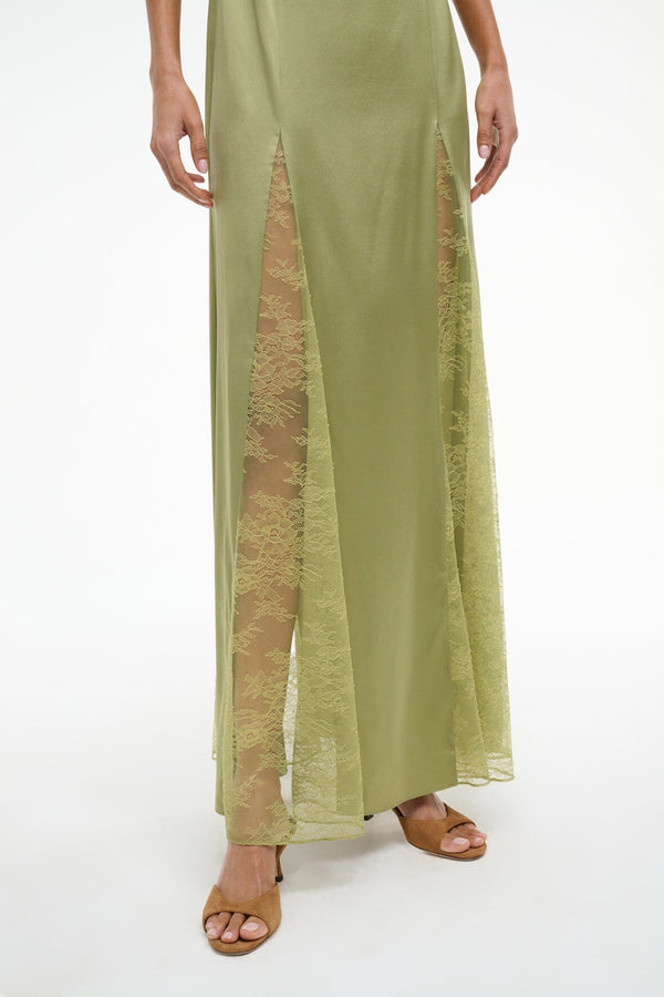 Staud TRINITY SILK DRESS MOSS