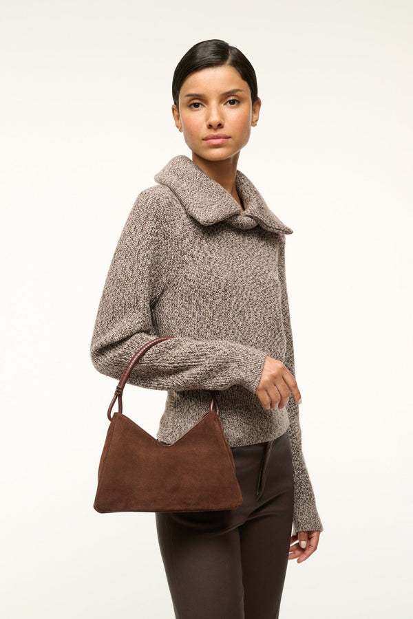 Staud VALERIE SHOULDER BAG MAHOGANY SUEDE