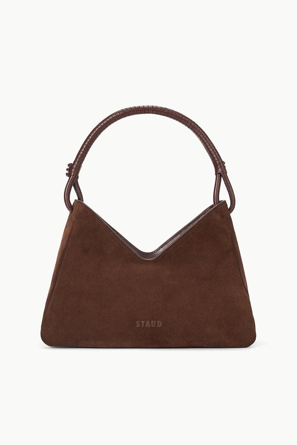 Staud VALERIE SHOULDER BAG MAHOGANY SUEDE
