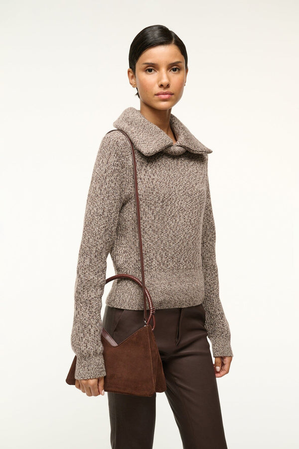 Staud VALERIE SHOULDER BAG MAHOGANY SUEDE