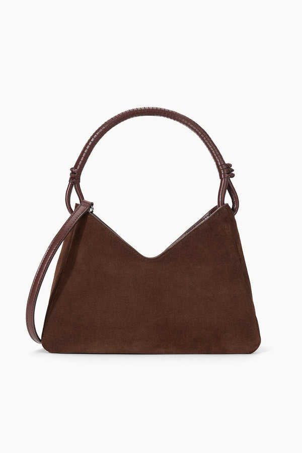 staud VALERIE SHOULDER BAG MAHOGANY SUEDE
