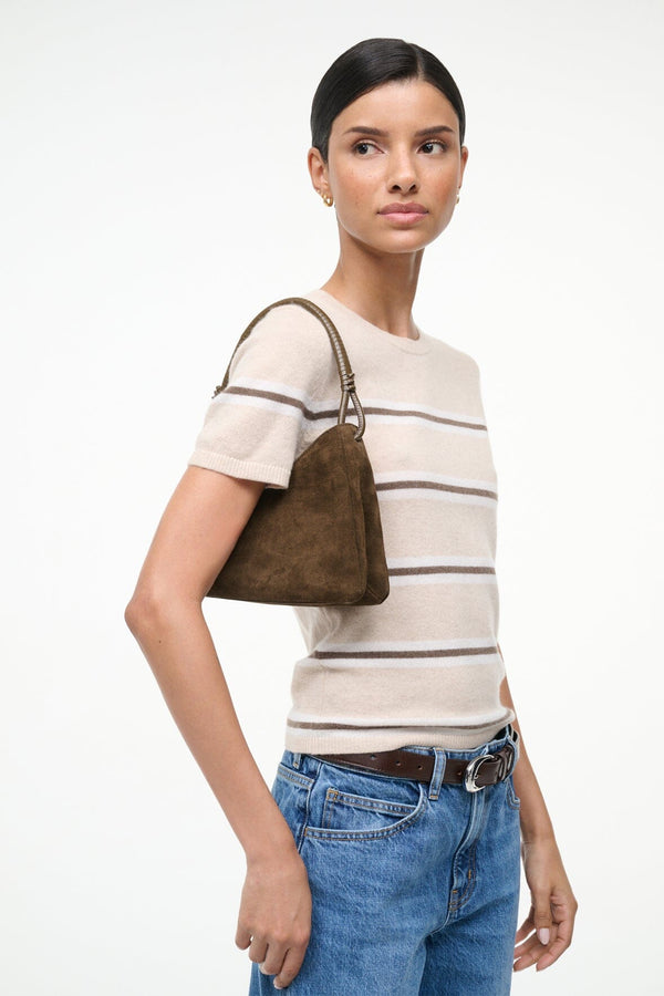 Staud VALERIE SHOULDER BAG TRUFFLE SUEDE