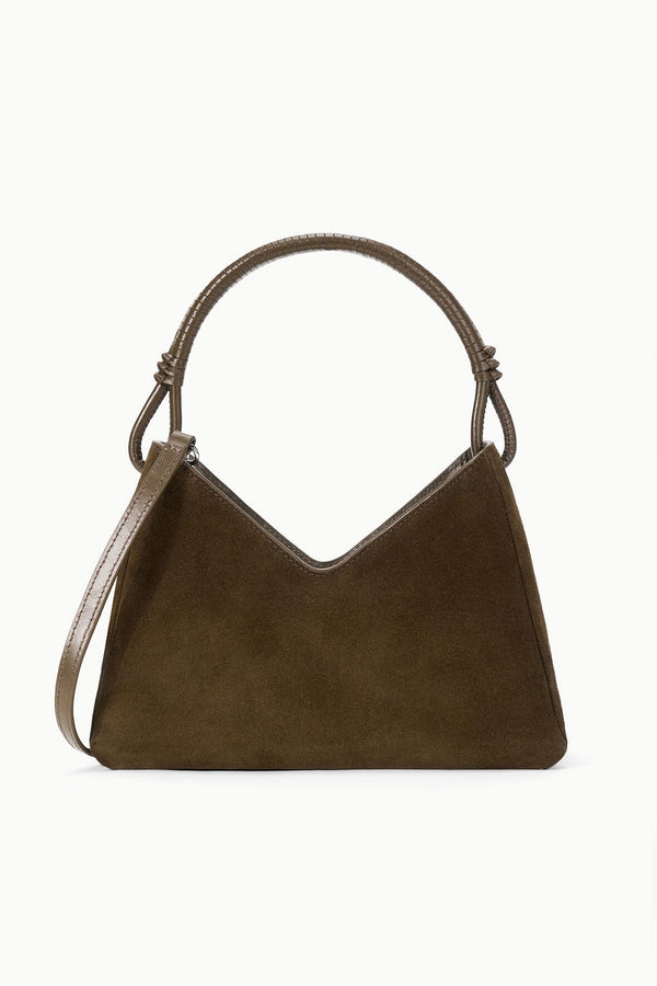 staud VALERIE SHOULDER BAG TRUFFLE SUEDE