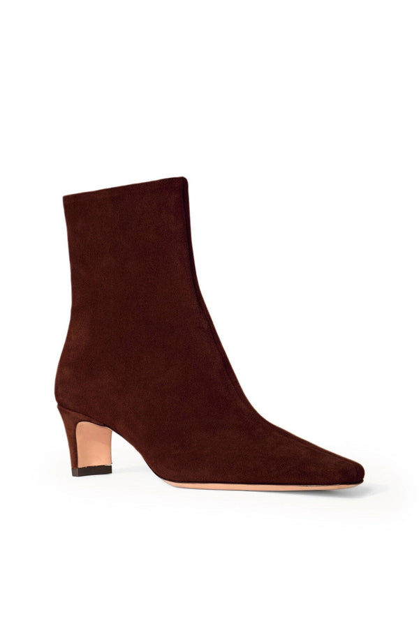 Staud WALLY ANKLE BOOT MAHOGANY SUEDE
