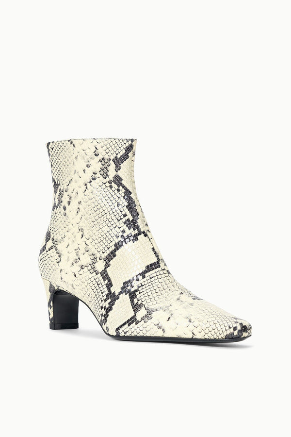 Staud WALLY ANKLE BOOT WHITE SNAKE