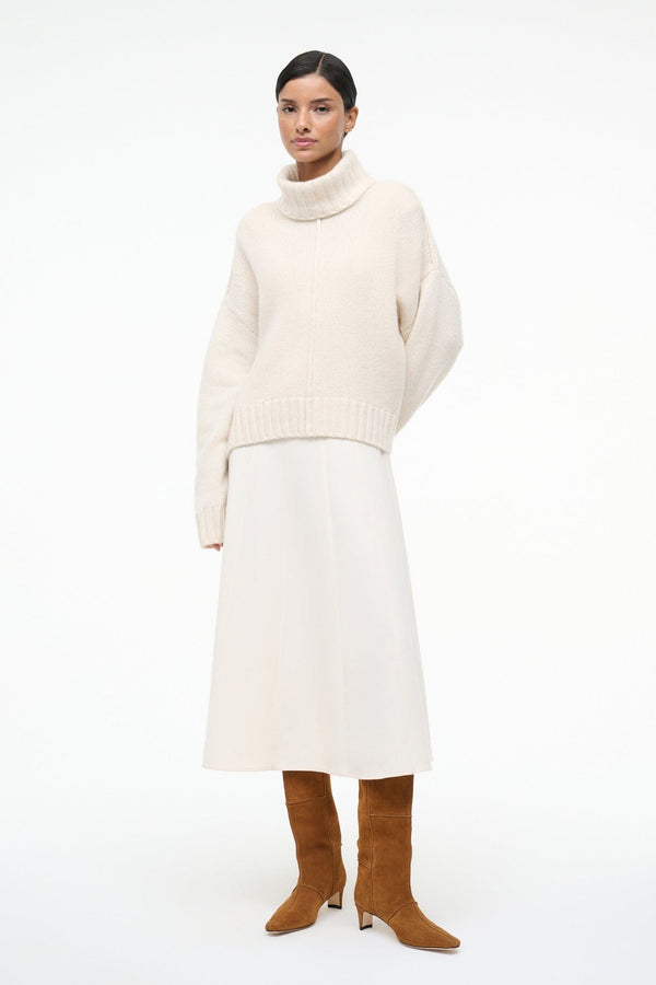 Staud WALLY BOOT PATCHWORK TAN SUEDE