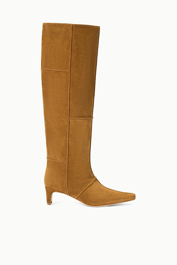 staud WALLY BOOT PATCHWORK TAN SUEDE