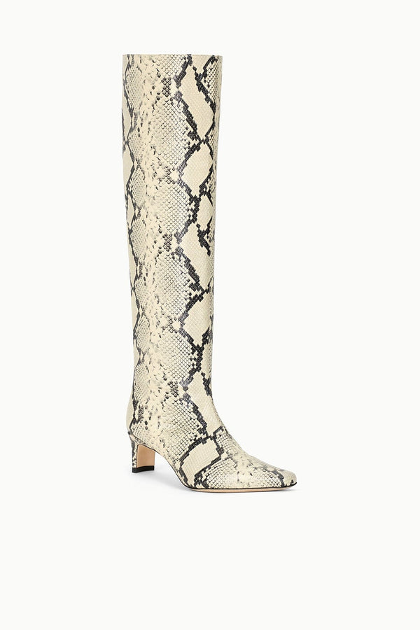 Staud WALLY BOOT WHITE SNAKE