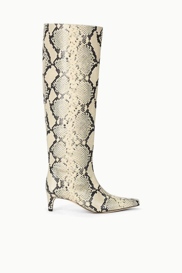 staud WALLY BOOT WHITE SNAKE