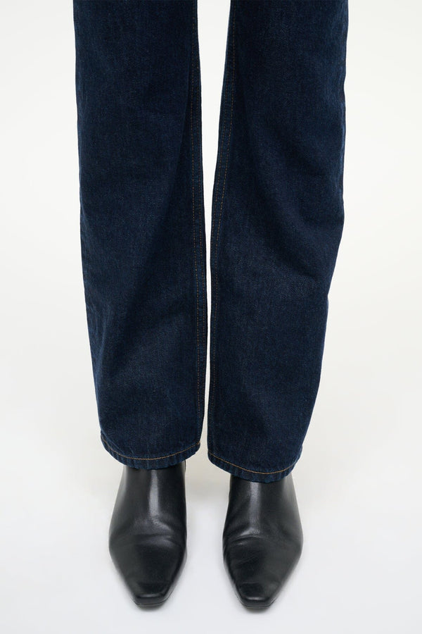 Staud WALLY FLAT ANKLE BOOT BLACK