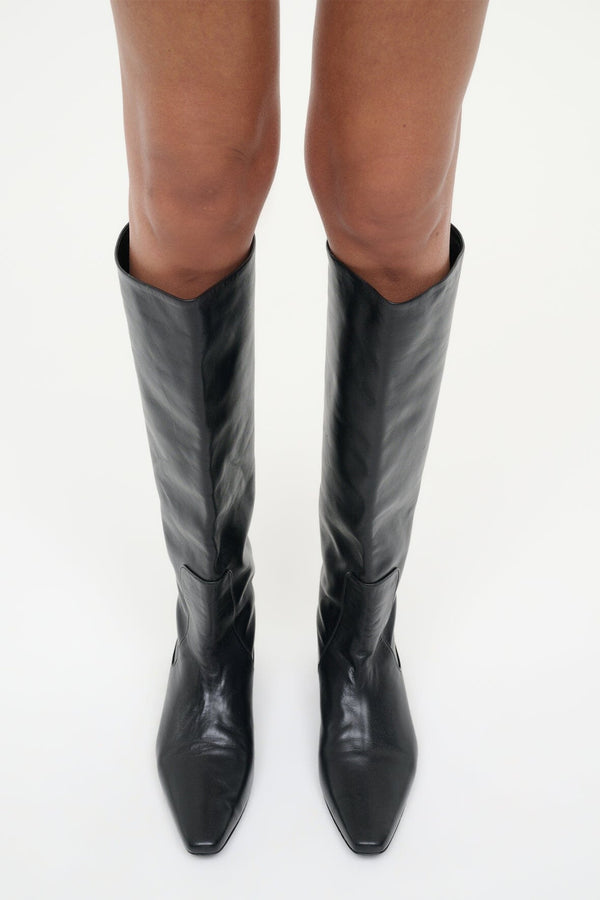 Staud WALLY FLAT BOOT BLACK