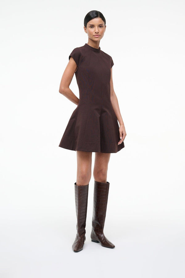 Staud WALLY FLAT BOOT ESPRESSO CROCO