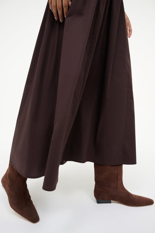 Staud WALLY FLAT BOOT MAHOGANY SUEDE