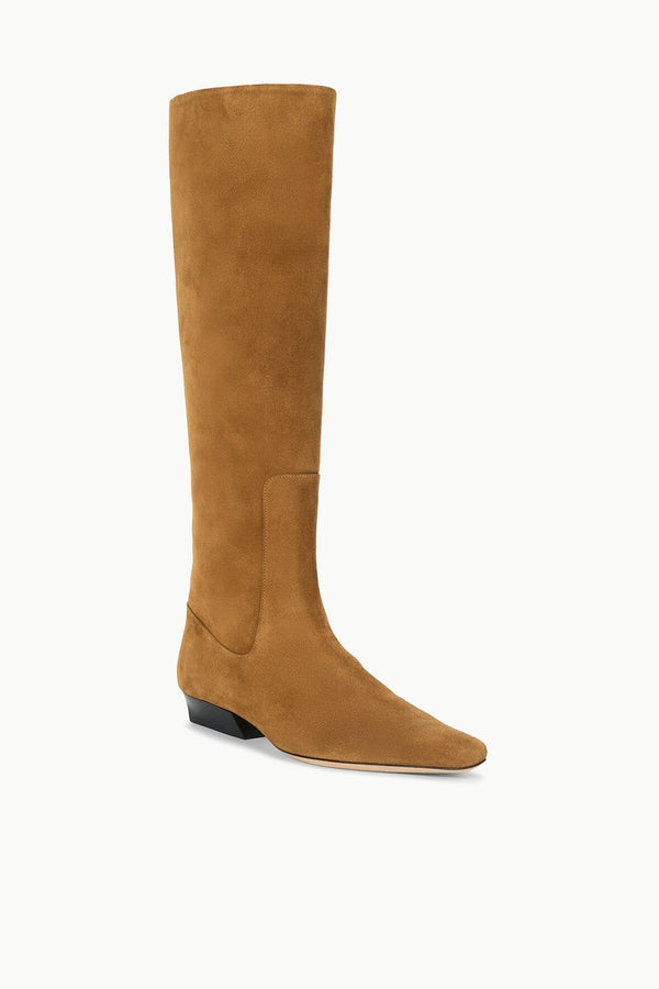 Staud WALLY FLAT BOOT TAN SUEDE