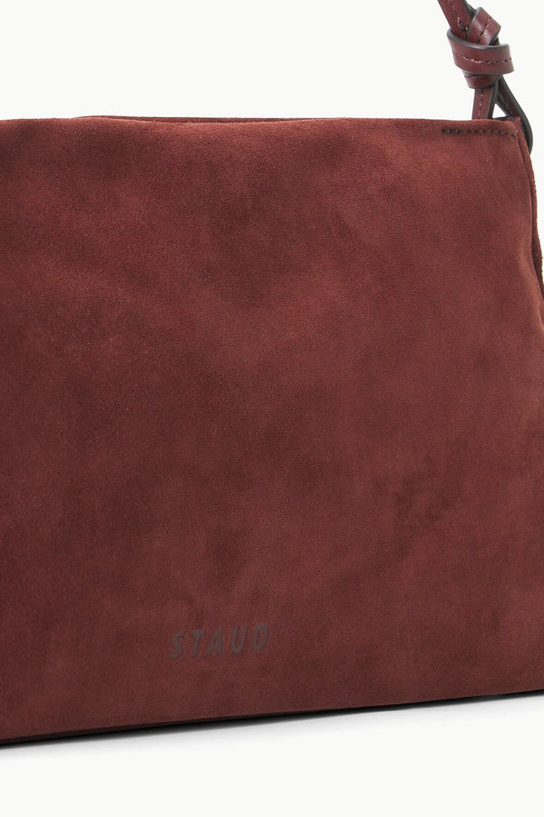 Staud WALLY SHOULDER BAG MAHOGANY SUEDE