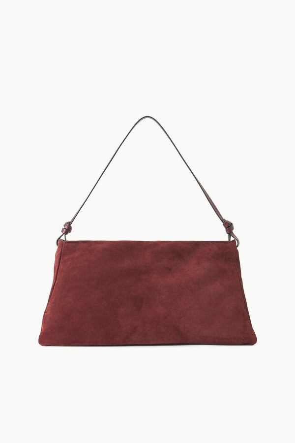 staud WALLY SHOULDER BAG MAHOGANY SUEDE