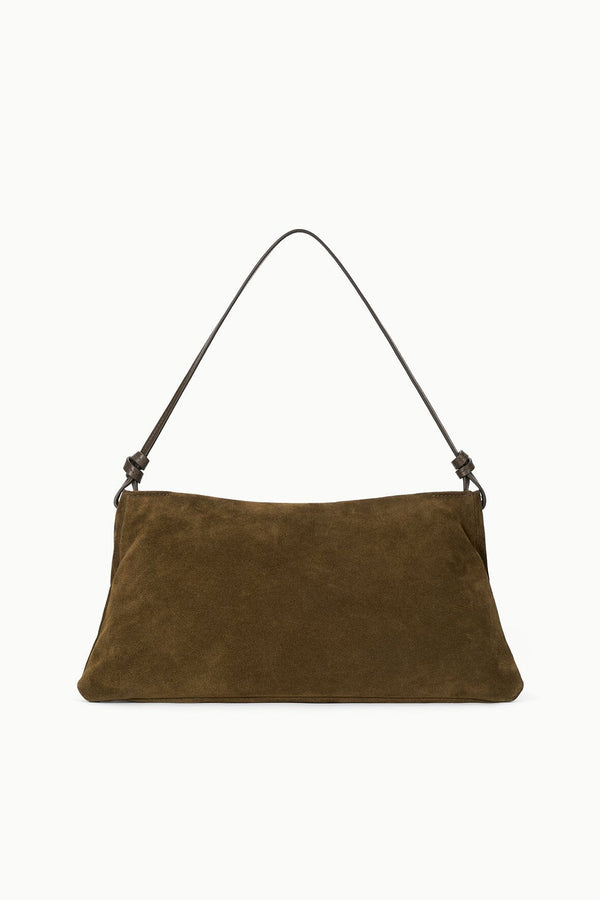 staud WALLY SHOULDER BAG TRUFFLE SUEDE