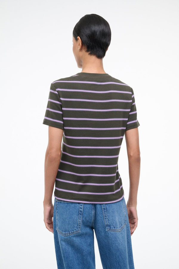 Staud WEEKEND CREW TEE PINE STRIPE