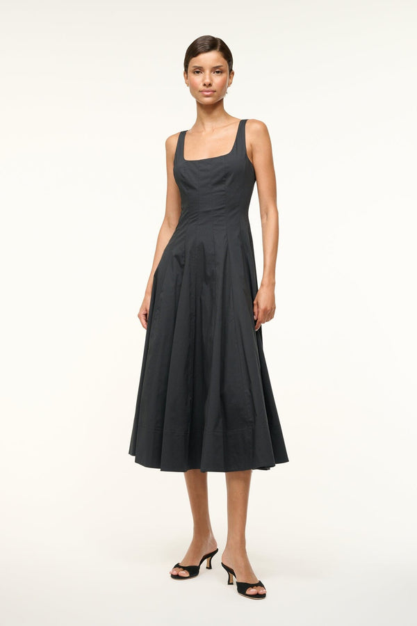 staud WELLS DRESS BLACK