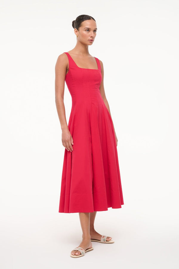staud WELLS DRESS CHERRY