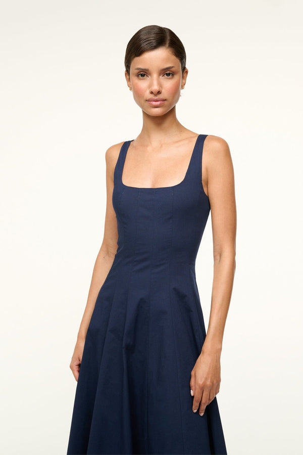 Staud WELLS DRESS NAVY