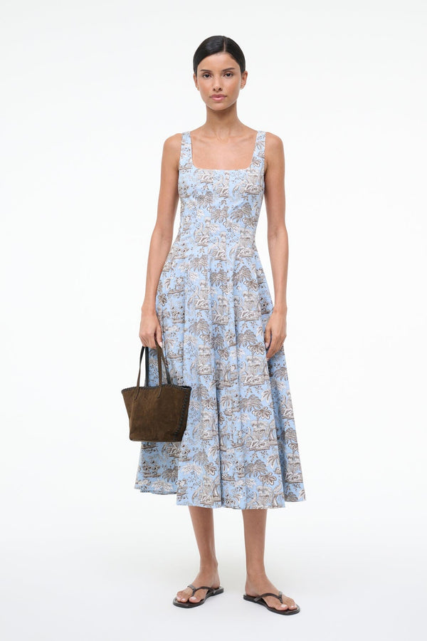 staud WELLS DRESS SKY TOILE
