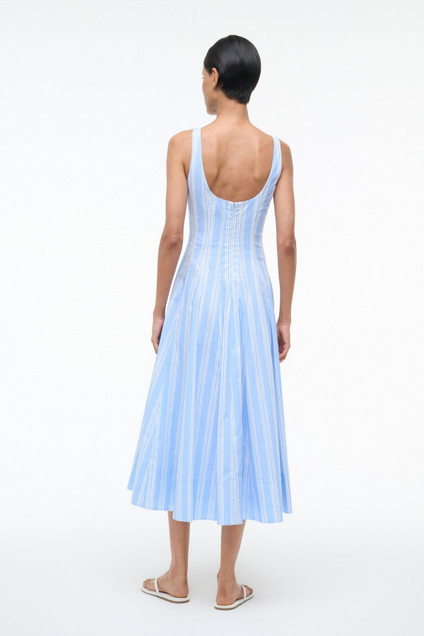 Staud WELLS DRESS VENTURA STRIPE
