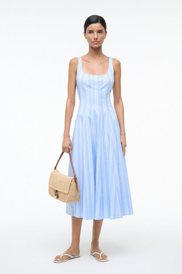 Staud WELLS DRESS VENTURA STRIPE