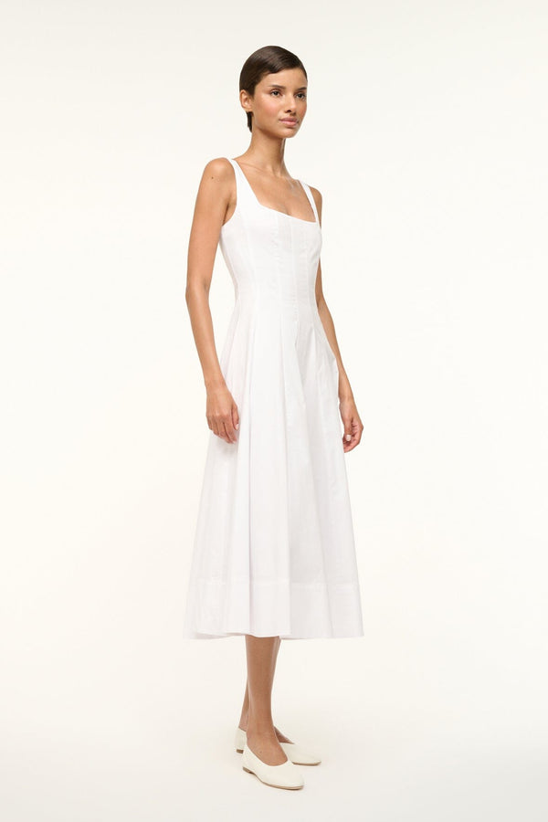 Staud WELLS DRESS WHITE